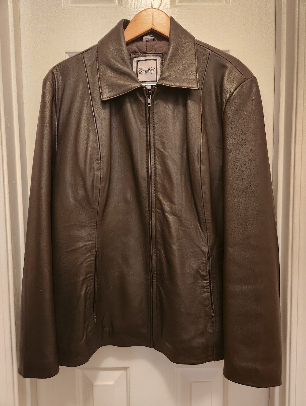 Excelled Collection Brown Leather Scuba Style Jacket - Size 1XL